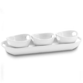 Gibson Elite Gracious Dining 4-Piece Tidbit Serving Dish in White