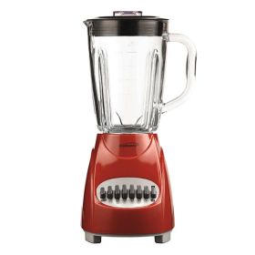 Brentwood 12 Speed Blender with Glass Jar in Red