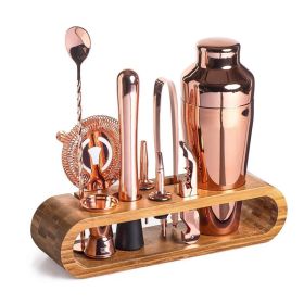 Bar Tools Cocktail Making 10-in-1 Cocktail Shaker Set Kit (Material: Stainless Steel, Color: Rose Gold)