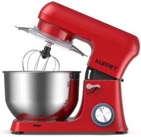 Stand Mixer,Stainless Steel Mixer 6.5-QT, kitchen Mixer 6-Speeds Tilt-Head Food Mixer with Dough Hook, Wire Whip & Flat Beater, Splash Guard for Home (Color: Red)