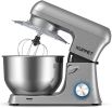 Stand Mixer, KUPPET Stainless Steel Mixer 6.5-QT, kitchen Mixer 6-Speeds Tilt-Head Food Mixer with Dough Hook, Wire Whip & Flat Beater, Splash Guard f