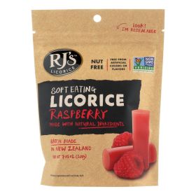 Rj's Licorice Soft Eating Licorice - Raspberry - Case of 8 - 7.05 oz (SKU: 2150266)