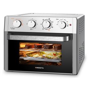 WEESTA Air Fryer Toaster Oven 24 Quart - 7-In-1 Convection Oven with Air Fry, Roast, Toast, Broil & Bake Function - Air Fry Toaster Oven for Counterto (Color: Gun grey)