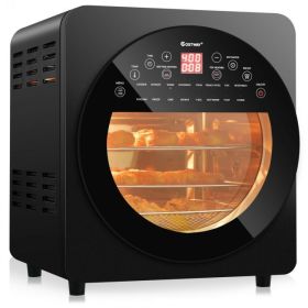 16-in-1 Air Fryer 15.5 qt Toaster Rotisserie Dehydrator Oven (Color: black)