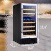 15 Inch Wine Cooler Refrigerators 28 Bottle Fast Cooling Low Noise Wine Fridge with Professional Compressor Stainless Steel, Digital Temperature Contr