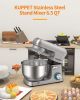 Stand Mixer, KUPPET Stainless Steel Mixer 6.5-QT, kitchen Mixer 6-Speeds Tilt-Head Food Mixer with Dough Hook, Wire Whip & Flat Beater, Splash Guard f