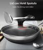 KBH Non-stick Wok, 316L Stainless Steel Stir-fry Pan, Less Oil Honeycomb Wok