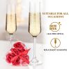 Champagne Flutes Glass Set of 2,KOIOS Hand Blown Champagne Glasses Toasting Crystal Flutes Goblet,Champagne Glasses Wedding Thanksgiving Party Cocktai